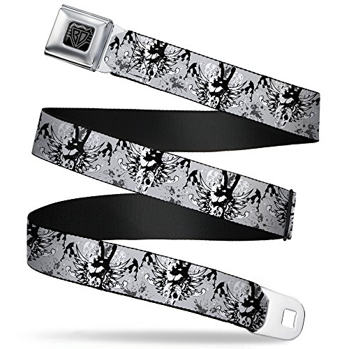 Cinturón de seguridad Buckle-Down Paz con alas gris de 1 pulgada para pantalones casuales