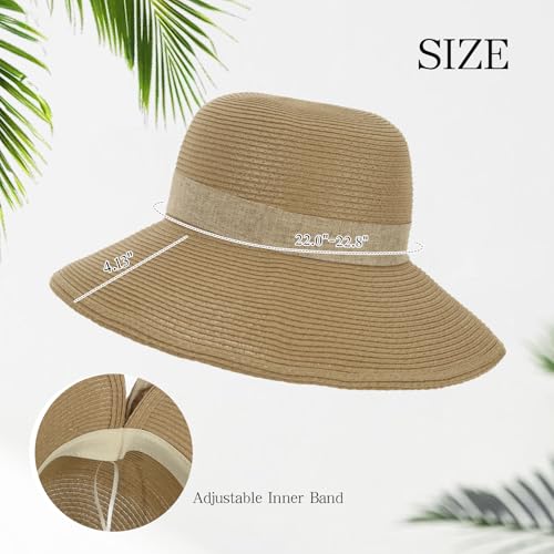 Sombrero de playa para niñas verano paja plegable miniatura 3