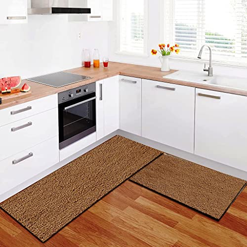 Image of SKIVE India Kitchen Mat and Runner with Anti Skid Backing,Colour Biege (40x120(40 x 60) CM