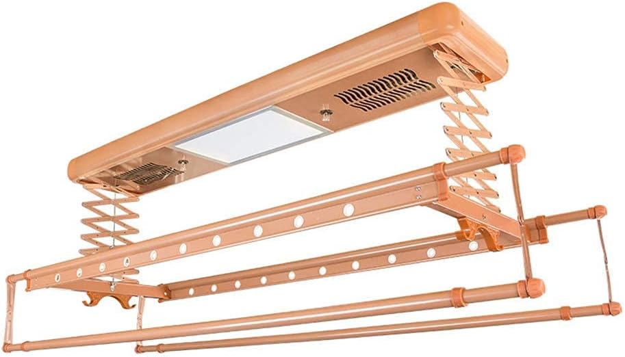 Ceiling Clothes Dryer Aluminium and Steel Electric Clothes Dryer with Remote Control,Electric Clothes Rack - Movable Drying Rack with Remote Control, Telescopic Design, Smart Cooling, Voice