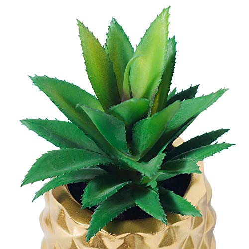 Blascool Artificial Succulent Pineapple Room Decor - House Greenery For Hotel Restaurant Home Office Kitchen Table (01 Gold) #TOP2