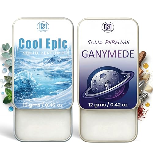 Image of Dr.Mashur Solid Perfume |Gandmede&Cool Epic Alcohol Free Wax Perfume Balm, Long Lasting | Pocket Tin 12g, Pack Of 2| Non Greasy Smooth Glide, Travel Friendly Men And Women