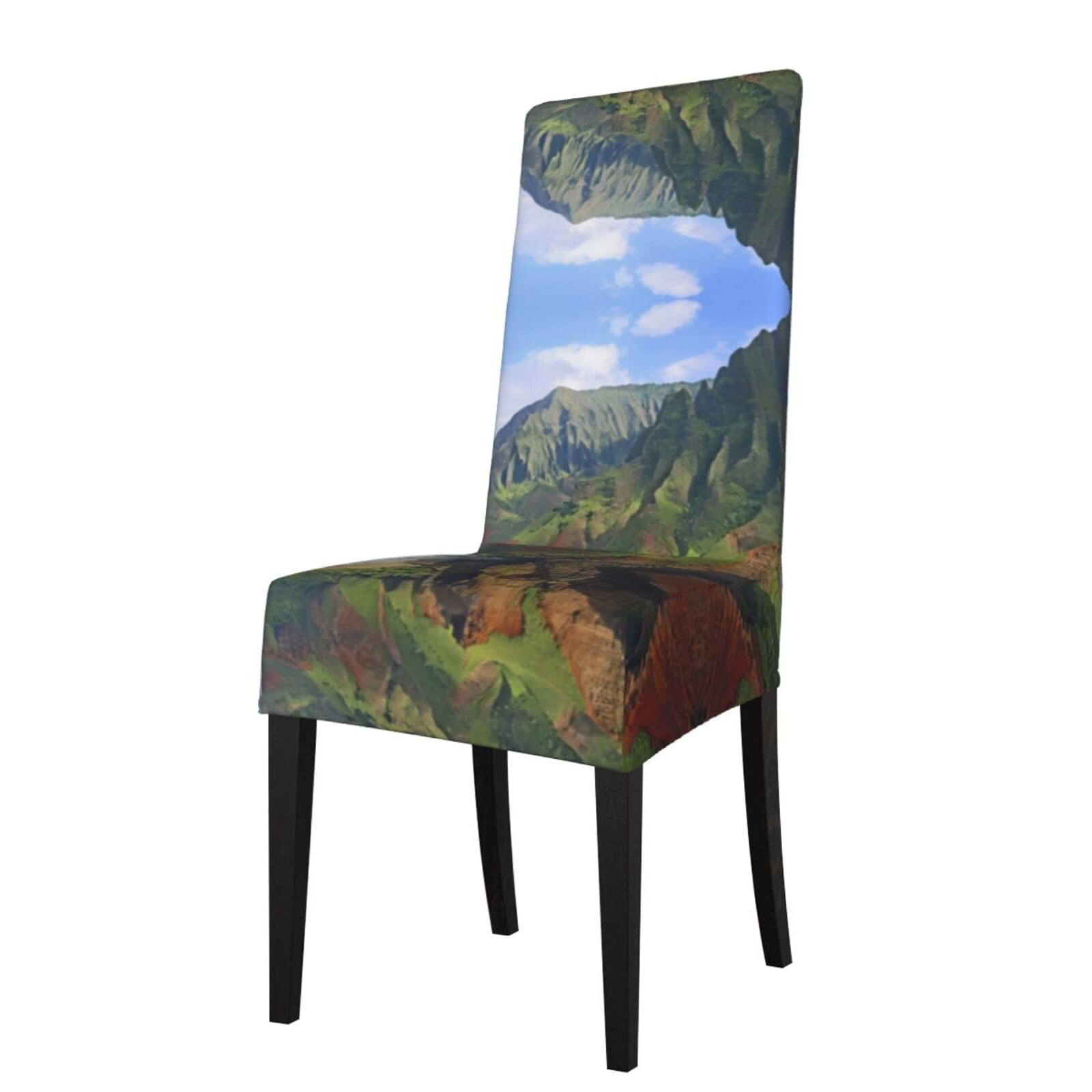WHJSSF Kauai Hawaii Seashore Prints Protection Cover for Dining Chair – Stretchy Dining Chair Throw Covers, No Ironing Needed, Fits 18-22" Back, Universal Fit for Kitchen, Hotel, Wedding