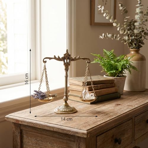 Báscula de equilibrio en latón para oficina y hogar miniatura 3