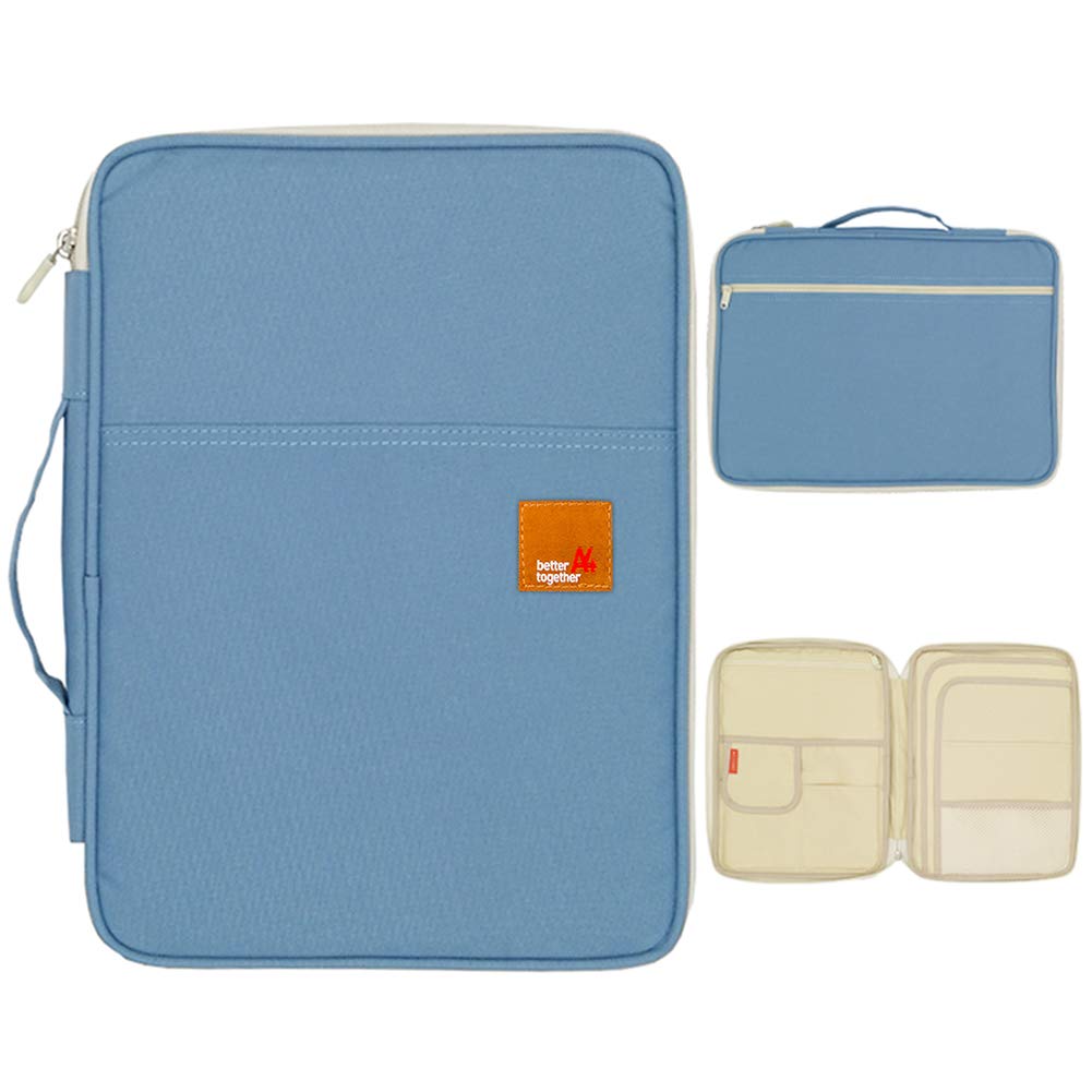 mygreen A4 Größe Reisen Dokument Fall Halter Brieftasche Datei Ordner Organizer Nachricht Tasche Hellblau