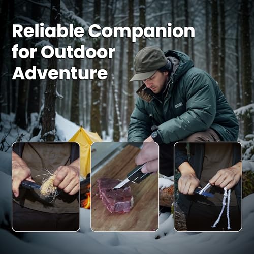 Image of Utility Pocket Knife, Folding Survival Knife (Obsidian Black) - 6.9 inch Tactical Outdoor, Ideal for Hunting, Fishing, Camping, EDC, Self-Defense, Emergency Rescue, Sharp Blade, Lightweight Aluminum Handle, One-Handed Opening, Easy to Sharpen, Compact, Portable, Multipurpose Outdoor Tool, Perfect for Hiking, Travel, Survival Gear, Heavy Duty, Rust-Resistant, Durable Stainless Steel Blade, Handy Everyday Carry