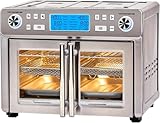 Emeril Lagasse Dual Zone 360 Air Fryer Oven Combo with French Door, 25 QT Extra Large, Cook Two Foods in Different Ways, Up to 60% Faster from Frozen to Finish, Pizza Stone Accessory