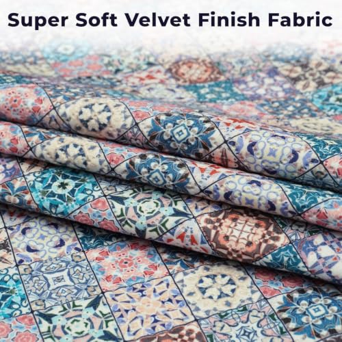 Image of Story@Home Velvet Sofa Cover 5 Seater Fully Covered | Sofa Cover 3 1 1 Seater Full Set - Sofa Mat with Sofa Back Covers and ArmRest Covers | Specially for 3+1+1 Configuration - Multicolored