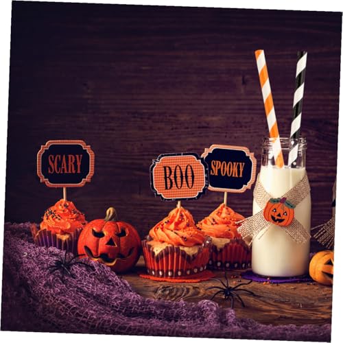 100 pitillos de papel kraft para fiesta de Halloween miniatura 5