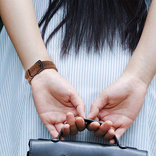 Ibazal 20Mm Galaxy Watch 42Mm Band Genuine Leather Replacement Strap For Samsung Galaxy Watch 5 40Mm 44Mm/5 Pro 45Mm/4/4 Classic 42Mm 46Mm/Galaxy 3 41Mm/Galaxy Active/Active2 Men Women - Brown #TOP2