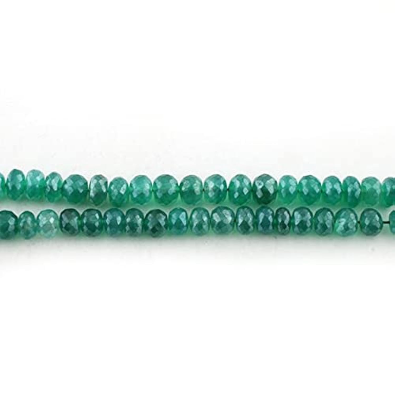 Green onyx silver coated faceted rondelles de qualité supérieure LKBEADS pour joaillerie fine