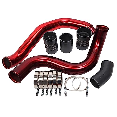 Turbo Intercooler Pipe Boot kit Compatible for Ford F250 F350 F450 F550 Tube 6.0L Powerstroke Diesel 2003-2007 (Red) by OBUYTO - Image 2