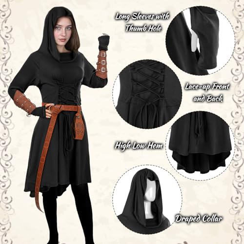 Disfraz completo elfo medieval con capucha y vestido miniatura 6