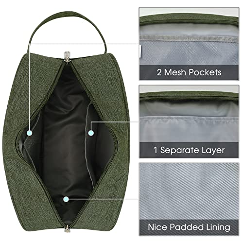 Image of Narwey Travel Toiletry Bag for Women Traveling Dopp Kit Men Travel Bag for Toiletries Cosmetic Bag Makeup Bag Medicine Bag for Traveling (Army Green)