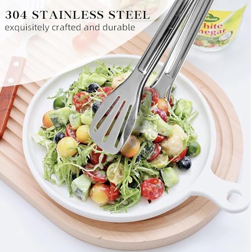 Image of Serving Tongs Kitchen Tongs,Buffet Tongs, Stainless Steel Food Tong Serving Tong,Small Tongs (9 Inch) (Pack of 2)