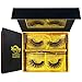 Alluring 3D & 4D Mink Fur False Eyelashes Pack of 2 Pairs,100% Natural Soft Curl Genuine Siberian Mink Hair Hand-made Luxury Fashion Fake Lashes in Premium Box Package with Mirror & Tweezer