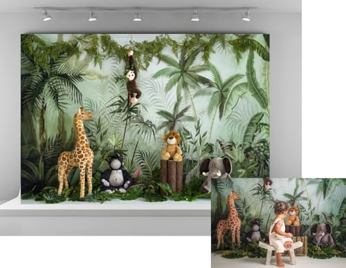 Kate Fondo Fotográfico 7x5ft Selva Animal Verde miniatura 1
