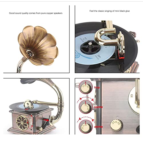 Phonographe à grande corne Original Antique avec carte Sd brûlante Usb rétro salon décoration tourne-disque vinyle - Les Beatles, Paul McCartney, John Lennon, RIngo Starr, George Harrison Phonographe à grande corne Original Antique avec carte Sd brûlante Usb rétro salon décoration tourne-disque vinyle – Image 4