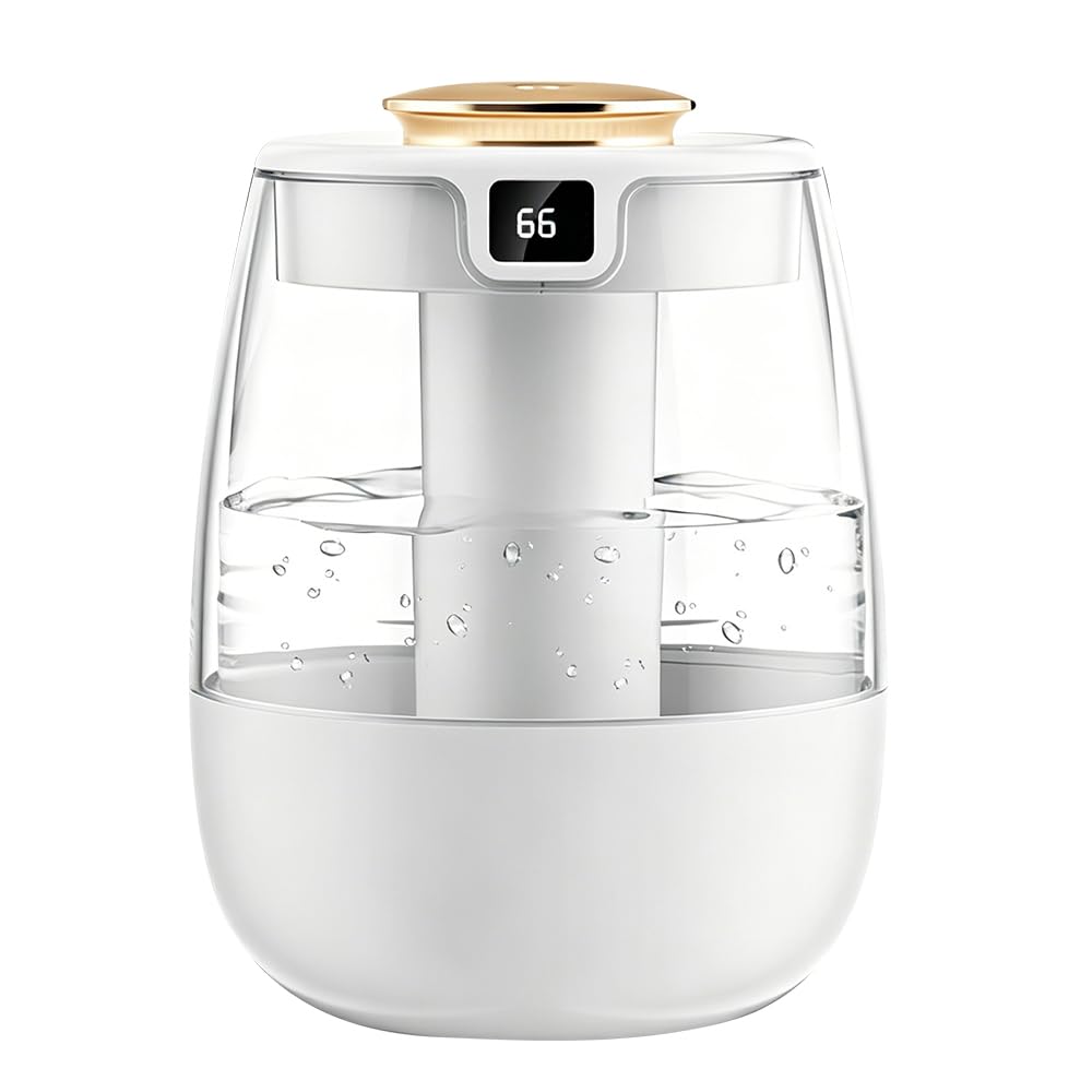 Humidifier for Bedroom, 1.3L Cool Mist Humidifier with 3 Modes, Ultra-Quiet 20dB, Colorful Warm Night Light, LED Humidity Display, Dual Nozzle Design, Quiet Air Humidifier for Home, Nursery, Plants