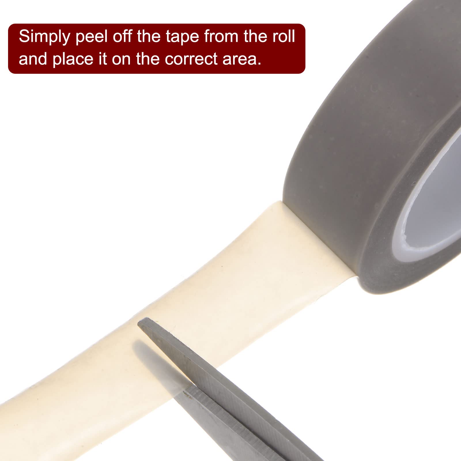 sourcing map PTFE Folie Klebeband Rolle 0.8 x33Ft Hoch Temperatur Klebeband 0.06mm Dicke mit Einseitig Kleber für Vakuum Versiegelungsgerät Hand Impuls Versiegler Grau