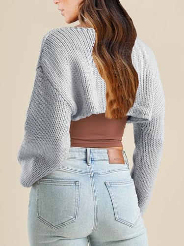 Image of Womens Bolero Crochet Crop Shrug Shoulder Knit Cropped Sweater | Y2K Crochet Crop Top, Half Sweater, Cozy Chest Over the Shoulder Top Cardigan, Cut Off Super Crop, Ballet Lace Sweater