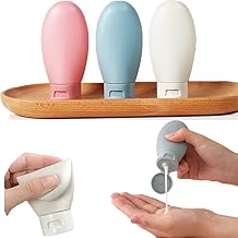 Travel Bottles For Toiletries 3pcs Set (60ml), Leak Proof Refillable Shampoo Containers Set, Reusable Lotion Bottle for Toiletry, Travel Squeeze Containers Dispenser for Shampoo, Lotion, Liquids