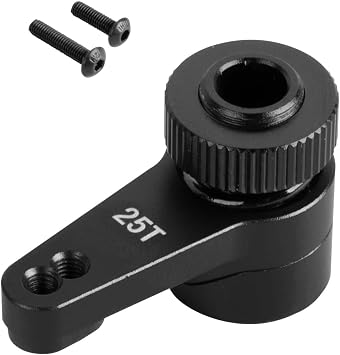 Aluminum 25T Unloading Steering Servo Horn Servo Arm Upgrades Part for 1/10 RBX10 SCX10 90046 Capra 1.9 UTB L0 S1 1/8 LMT Solid AXLE 4WD Monster Truck LOS04022 RC Car,Black