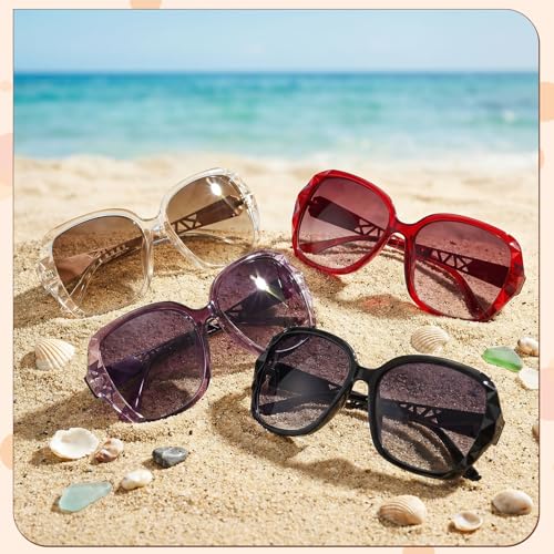 Image of DragonflyDreams Women Large Sunglasses, UV 400 Glasses | Oversized Classic Trend Ladies Sunglasses Sparkling Large Frame