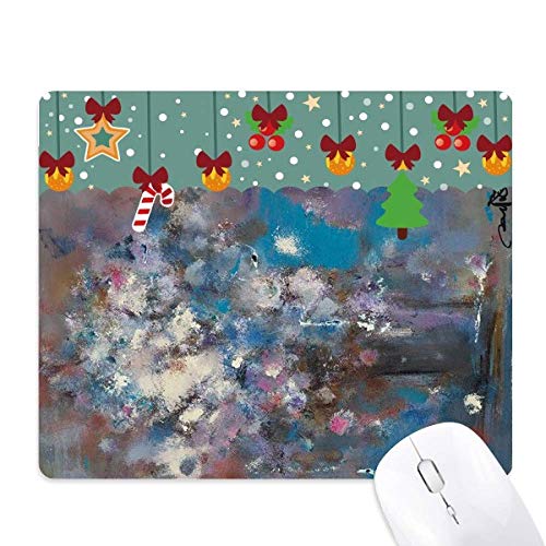 Alfombrilla de ratón de pintura al óleo con estampado floral azul de la marca XJJ