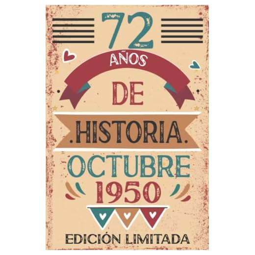 72 Años De Historia Octubre 1950: Libro de visitas, cuaderno, 110 páginas de felicitaciones, idea de regalo, regalo Para la esposa, novia, mujer, La madre