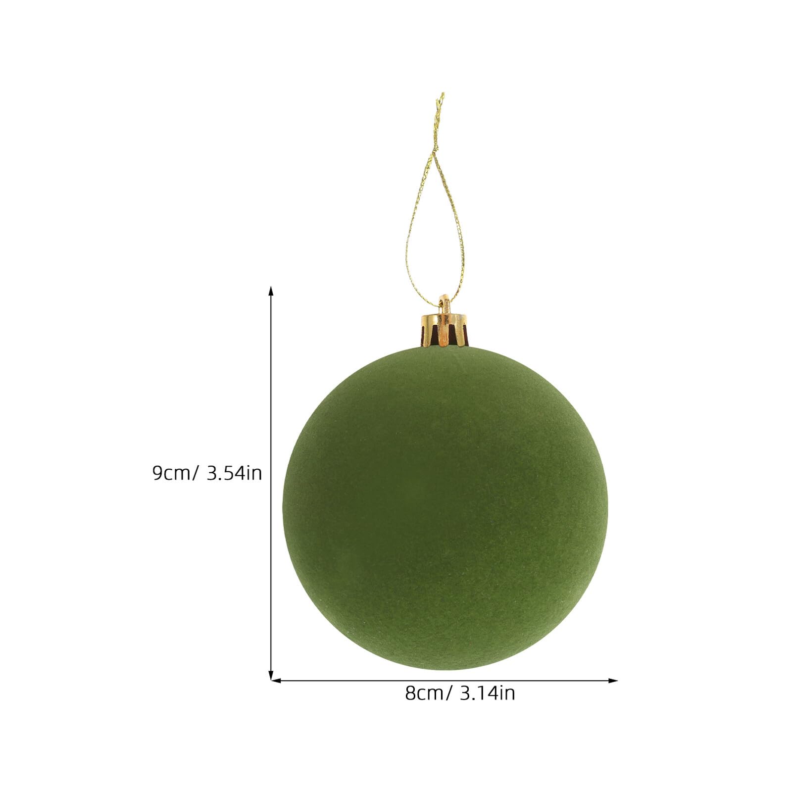 Bolas de Navidad Flocadas de 8 CM Surtido de 12 Adornos para Árbol en Verde y Rojo Decoración Navideña Colgante para Hogar y Fiestas
