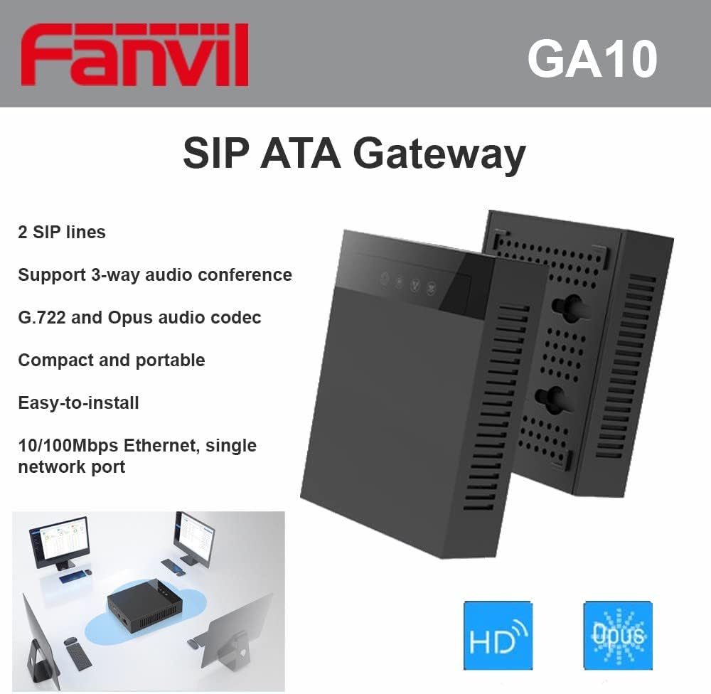 Fanvil GA10 SIP ATA Gateway 2 SIP Lines with Single Network Port