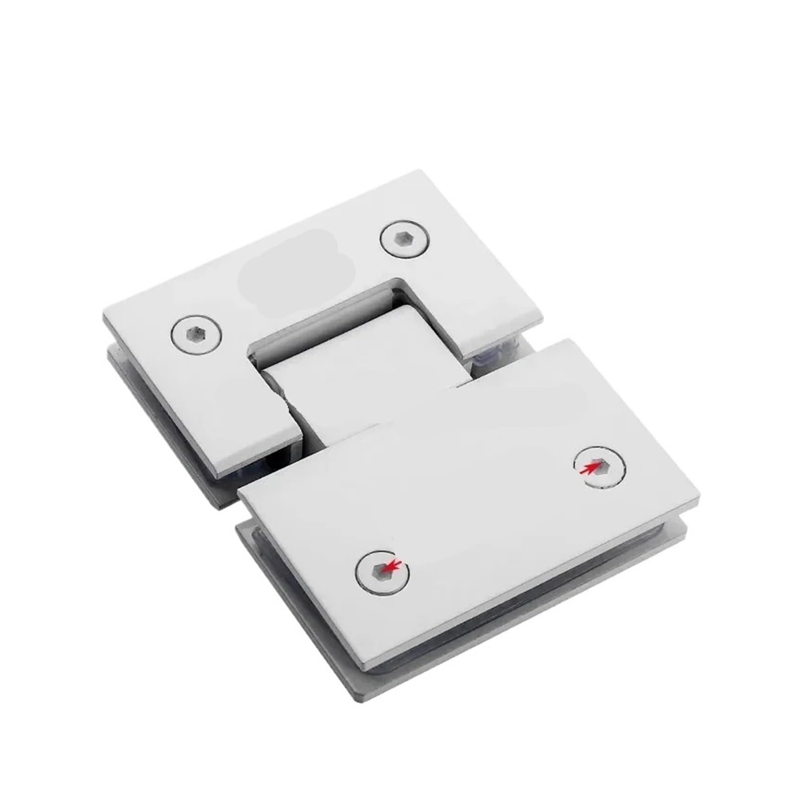 Padgcnor White Bathroom Glass Door Hinges 180 Degrees Showcase Clip Stainless Steel Heavy Duty Glass Bracket Clamp Shower Door Hinge Furniture Replacement Parts(White)