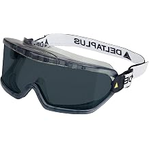 Delta Plus GALERAS SMOKE Goggle Safety Glasses, Panoramic Screen, Wide Field of View, Compatible with Glasses, Polycarbonate Smoke Lenses, PVC & Nylon Frame, Anti-Fog