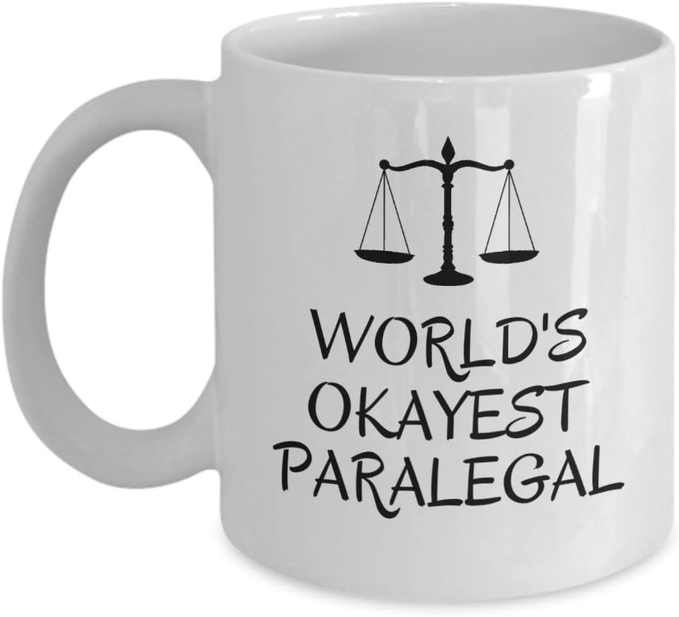 World's okayest paralegal Funny Law office coffee mug