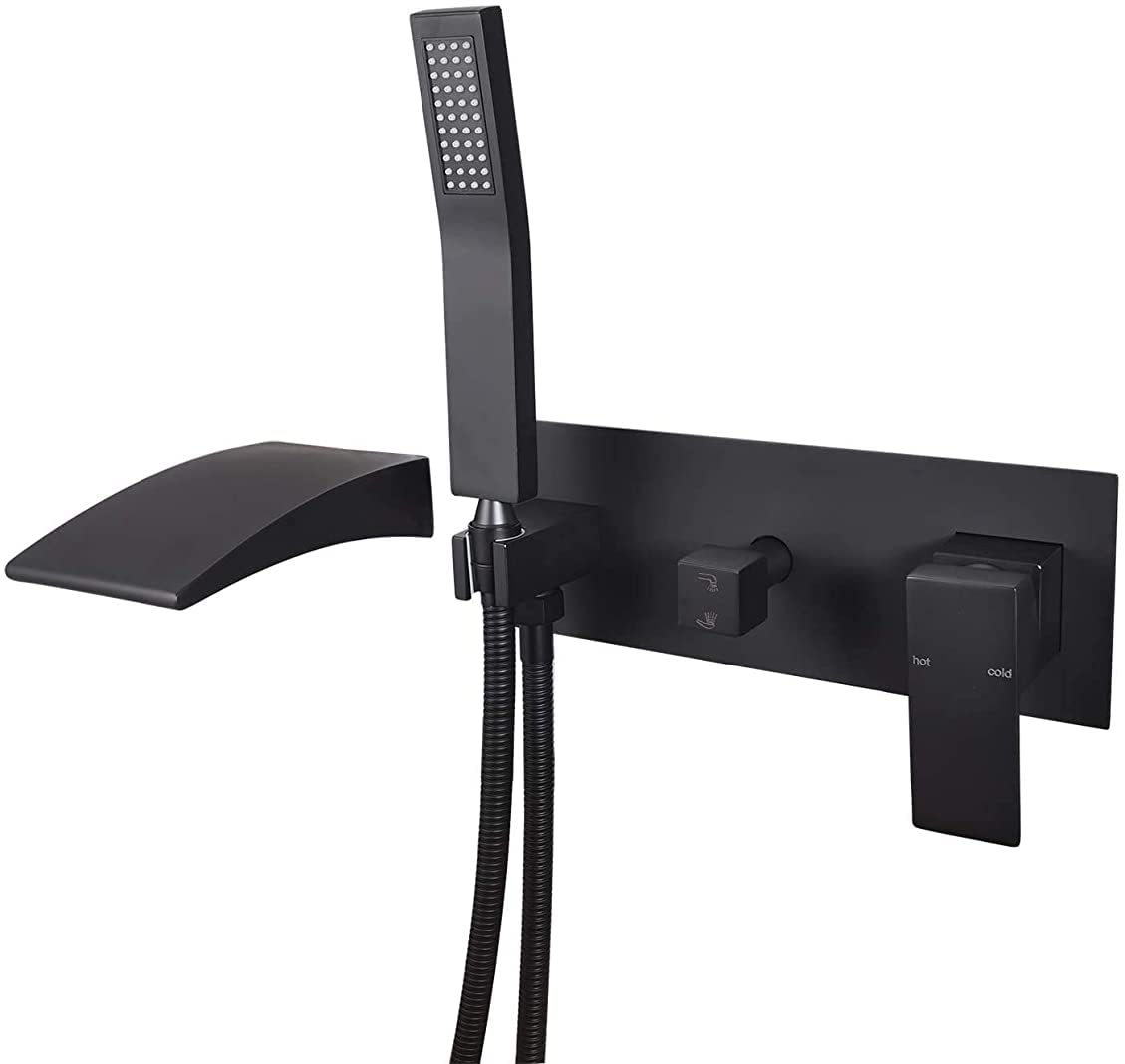 Robinet de baignoires noir anti-calcaire avec douchette pour remplacer un vieux mitigeur