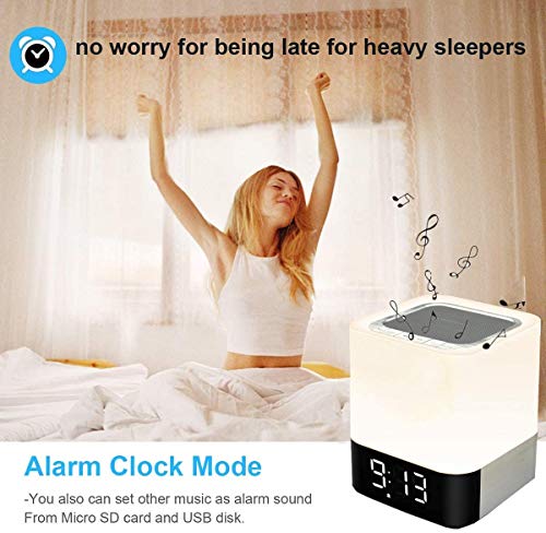 Gallstep ITDK-JS-1219-831 Night Lights Bluetooth Speaker, Alarm Clock Bluetooth Speaker Touch Sensor Bedside Lamp Dimmable Multi-Color Changing Bedside Lamp thumb #4