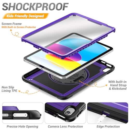 Funda iPad 11 y 10.9 KAIJIAbox con protector de pantalla y correa giratoria 7