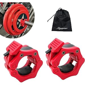 Barbell Clamps Olympic Bar Collars | 2 Inch Quick Release Barbell Lock Clamp | Locking Standard Bar Weight Plates Collar Clips |