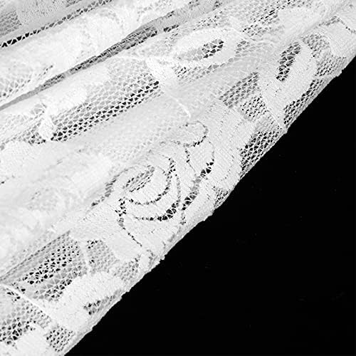 White Lace Embroidery Umbrella, Floral Craft Decorative Parasol for Stage Performance Wedding Tea Party Fashion Photography Wooden Handle