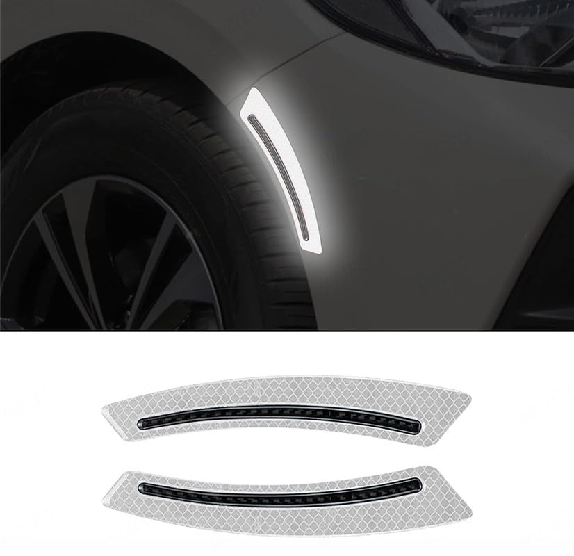 MIZZEO Car Wheel Fender Eyebrow, Reflective Scratch Proof (Pack of 4, White) Film, Waterproof & Anti-Scratch Sticker Compatible with Maruti Suzuki Swift Dzire (Type-II) 2012-2016