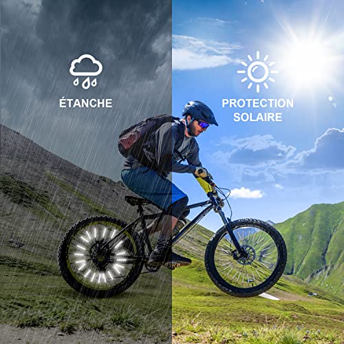 Reflecteur Rayon Velo,72 PCS Visibilité à 360° Réflecteurs pour Rayons de Vélo Bicyclette Rayons Réfléchissants pour Tous Les Rayons de Vélo Standard - Image 3