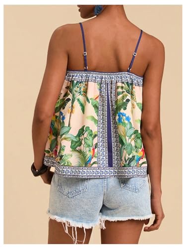 SOLY HUX Women's Tropical Floral Print Cami Top Spaghetti Strap Boho Vacation Summer Tops Camisole2