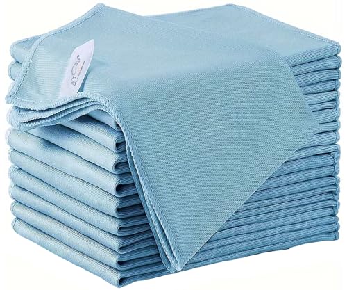 Xtremeauto 10 x Microfibre Glass Cleaning Cloths 36x40cm Lint Free Ultra-Fine 300GSM Window & Mirror Cloths for Streak-Free Glass Cleaning