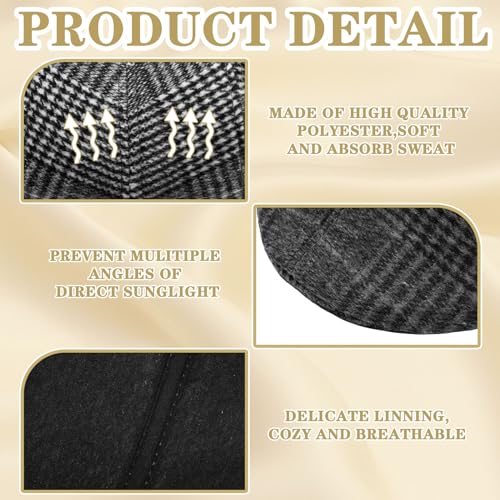 Image of Newcotte Newsboy Cap for Men Classic Herringbone Tweed Flat Cap Irish Beret Hat for Cabbie Driving Hunting