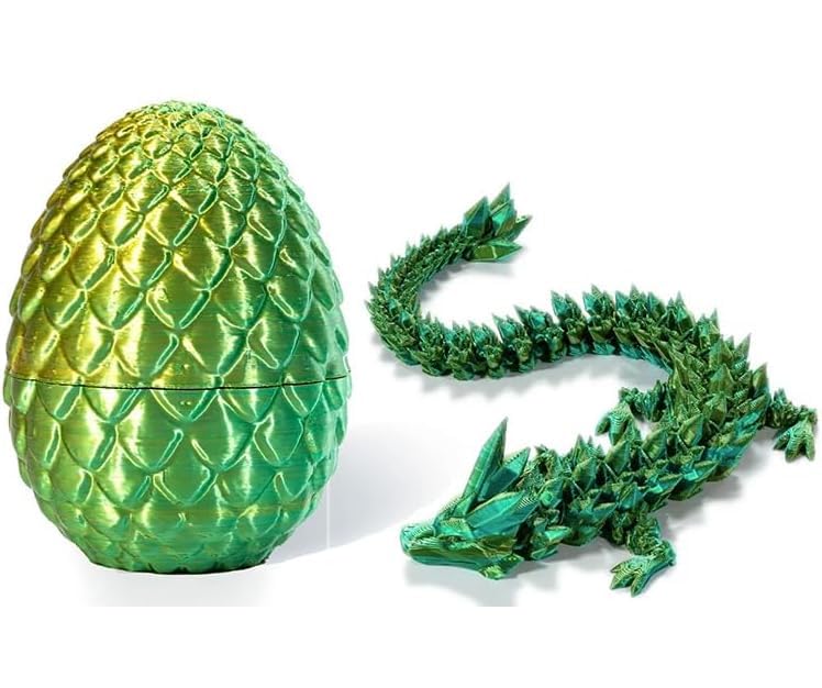 Drago Stampato 3D, Realistico Con Uova Di Drago Nell'uovo