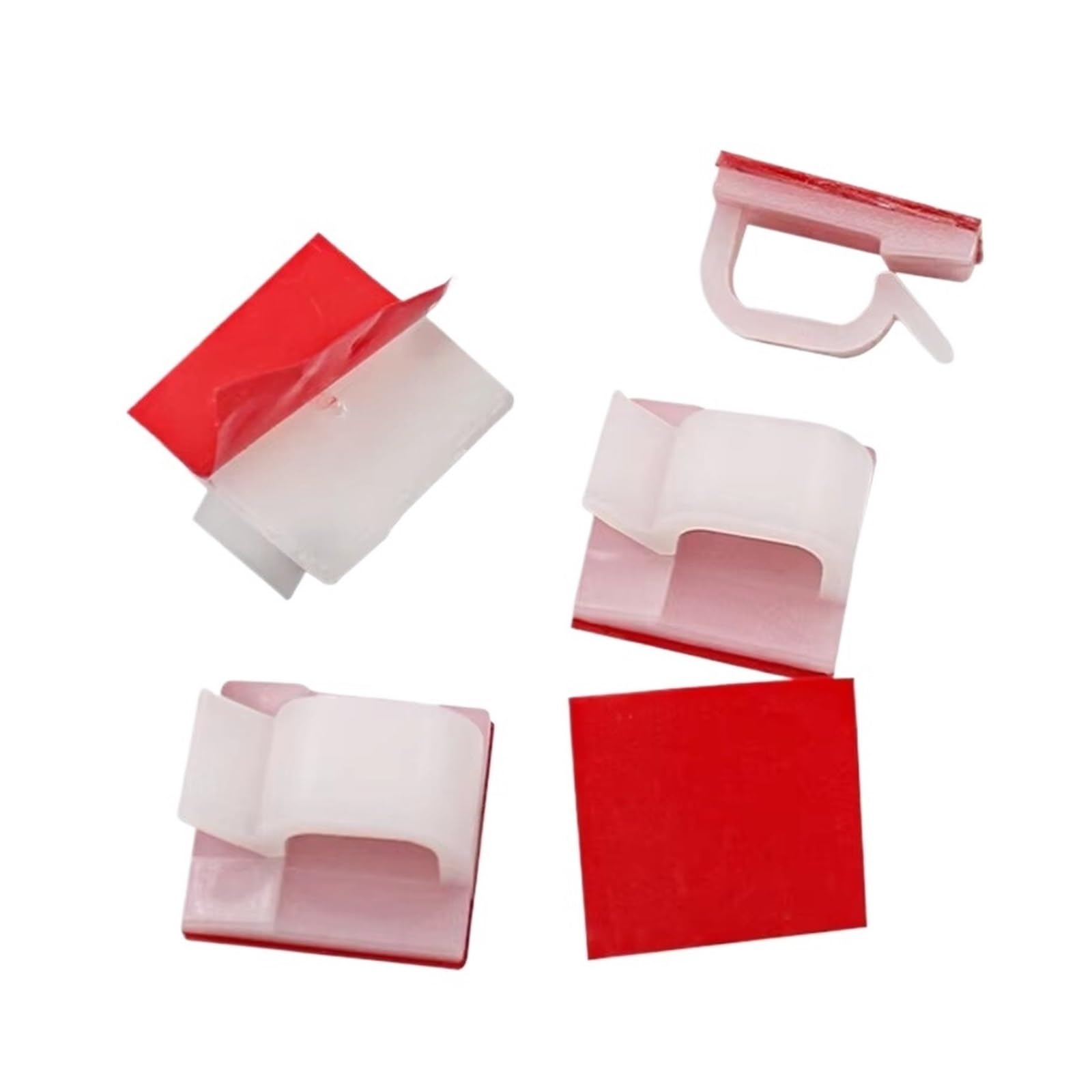 Dpnentv White 50Pcs Self Adhesive Cable Clips Wall Charging Data Cord Wire Organizer