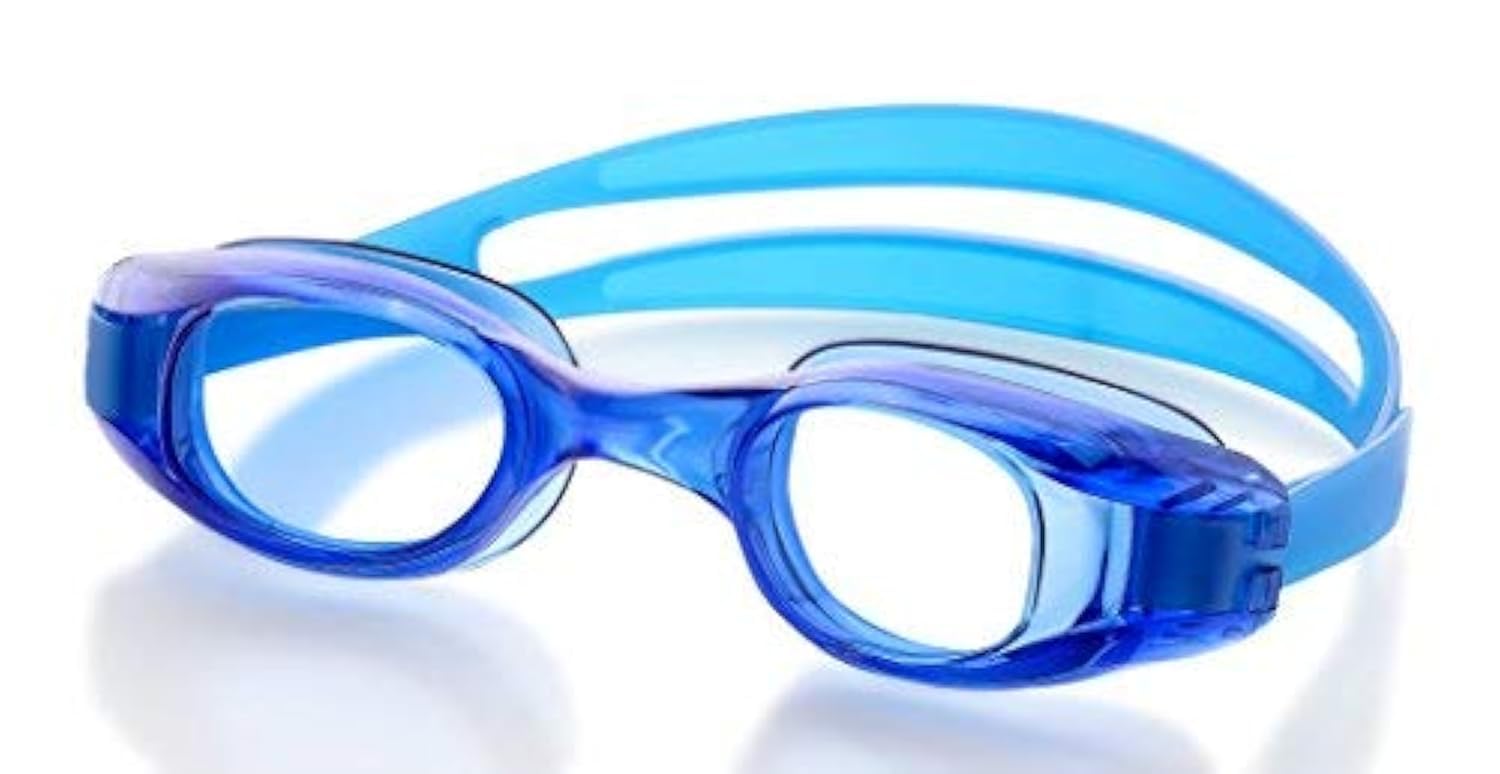 Swimming Goggles for Adults - Blue - Universal Leak Resistant Eye-Socket Fit, Ultra UV Protection, Fully Adjustable Latex Free Split Strap