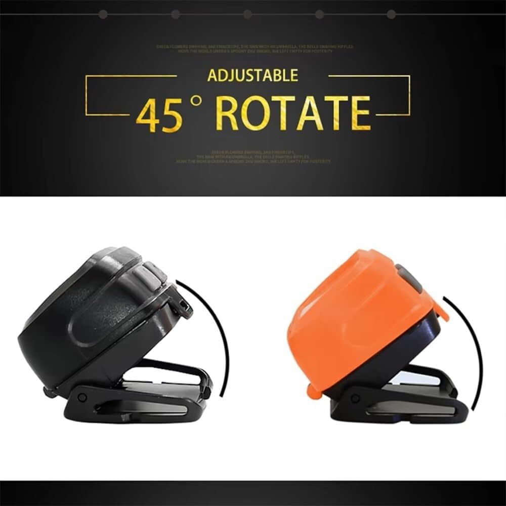 Miniaturowa latarka czołowa 200 lm LED wodoodporna IPX4, stroboskopowa, latarka czołowa(Black)