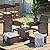 LEVELEVE Balcony Furniture 5 Piece Patio Conversation Set, PE Wicker Rattan Outdoor Lounge Chairs with Soft Cushions 2 Ottoman&Glass Table for Porch, Lawn-Brown Wicker